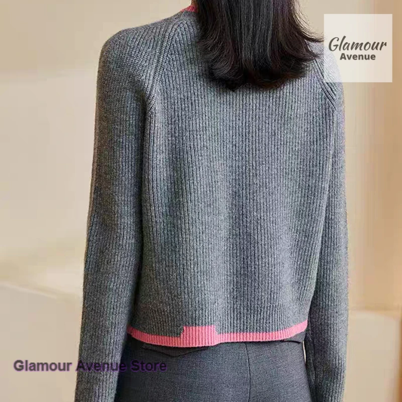 النمط الكوري بلون كسول الرياح التطريز التباين تويست البلوز المرأة الخريف والشتاء سترة مريحة شمعية ناعمة جديدة #3