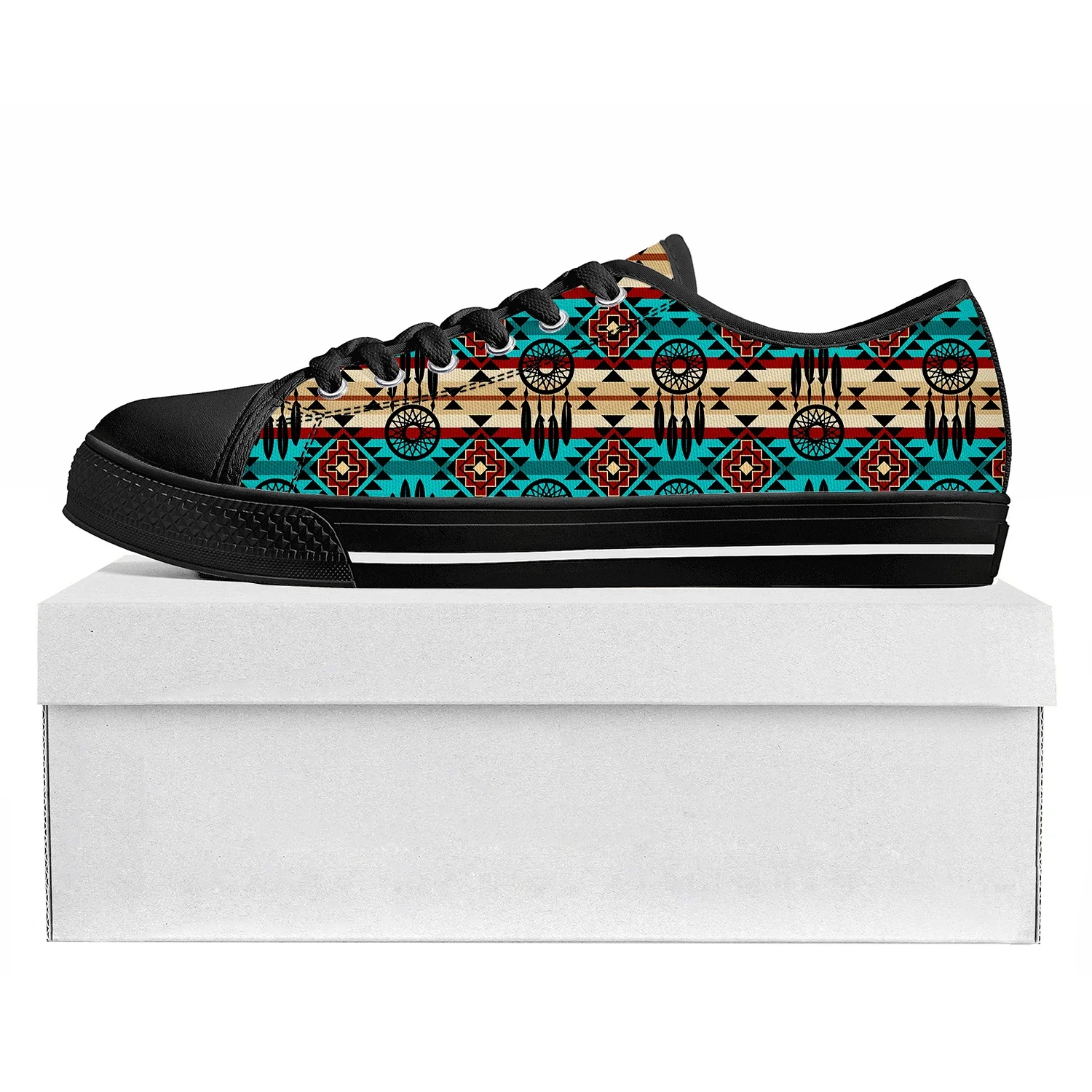 

Ethnic Tribal Aztec Pattern Low Top High Quality Sneakers Mens Womens Teenager Tailor-made Canvas Sneaker Casual Couple Shoes