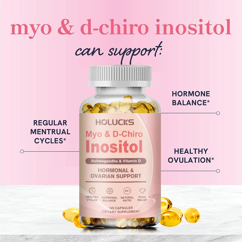 Myo Inositol & D-Chiro Inositol for Hormone Balance for Women | 40:1 Ratio | Menstrual Cycle & Ovarian Health Support Supplement