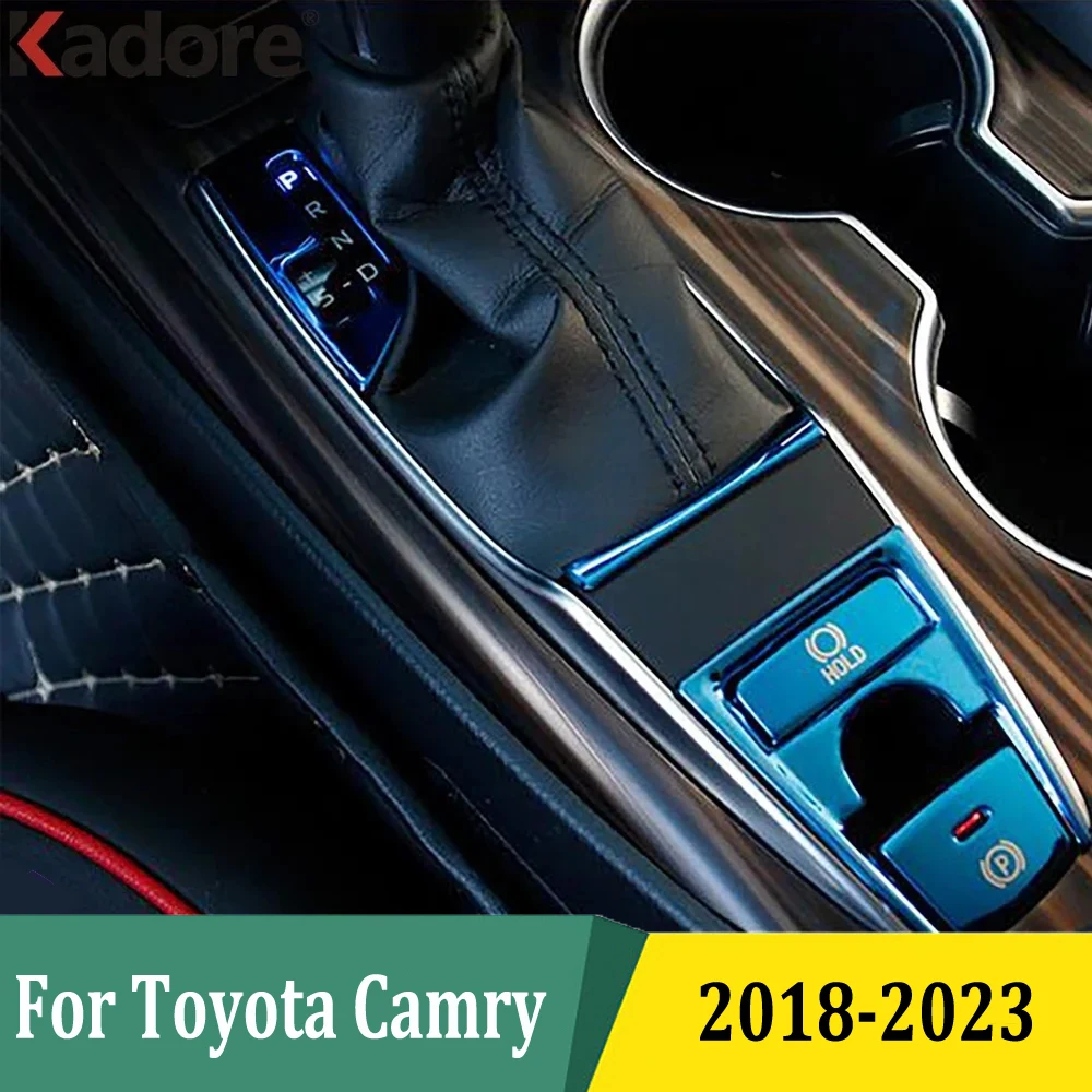 For Toyota Camry 2018-2020 2021 2022 2023 Gear Shift Panel Button Trim Stickers Electronic Handbrake Cover Interior Accessories