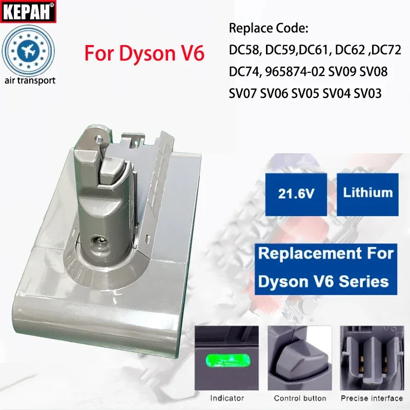 Новый сменный литий-ионный аккумулятор 21,6 В для пылесоса Dyson V6 Animal Pro DC58 DC59 DC61 DC62 SV09 SV07 SV06 SV04 SV03