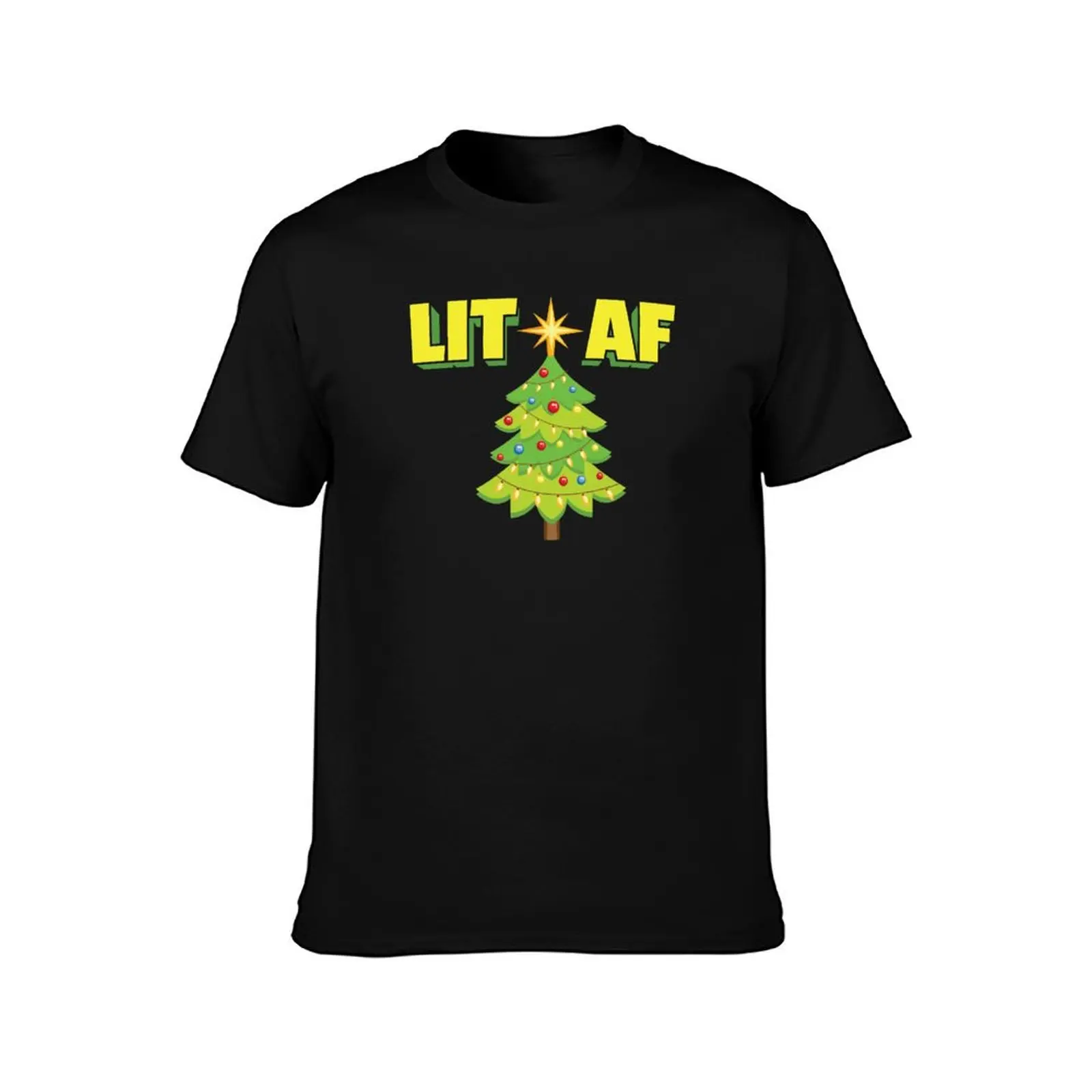 Lit AF Christmas Tree T-Shirt vintage for a boy graphic tee shirt mens t shirts