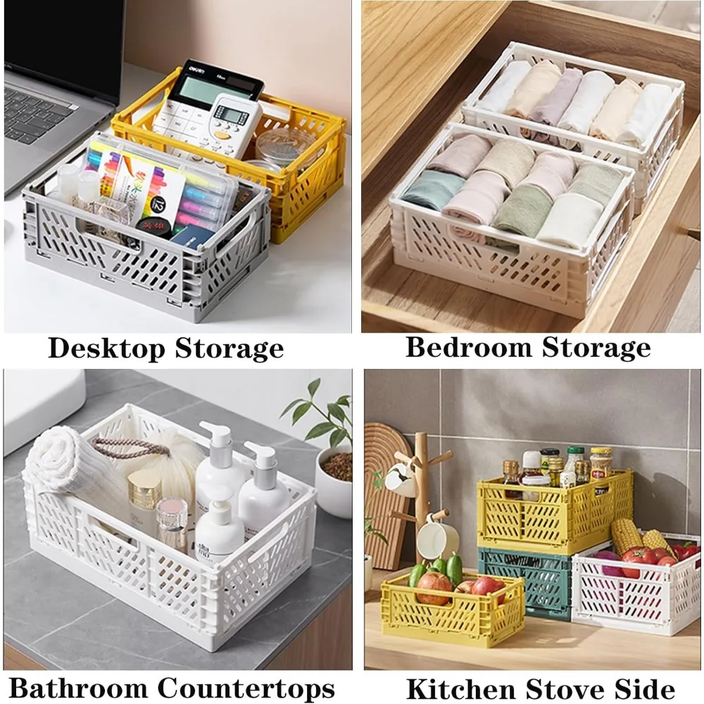 Foldable Storage Baskets Case Folding Storage Crate for Home Kitchen Office Container Storage Box for Toy Clothes Fruit Snacks