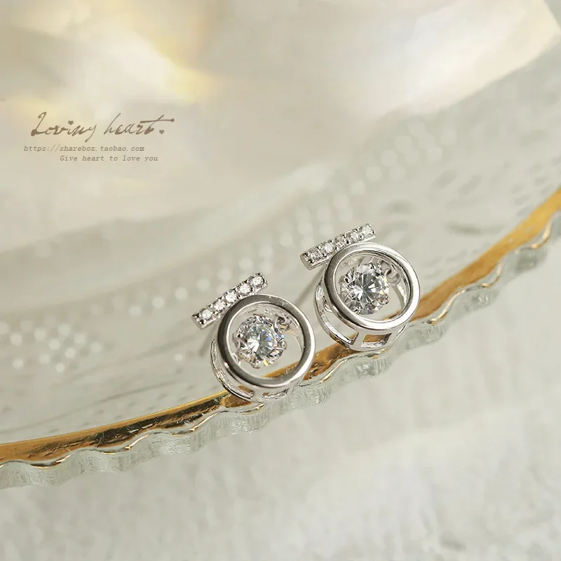 

925 Sterling Silver Prevent Allergy Circle zircon Stud Earrings for Women Wedding Earrings Jewelry Accessories