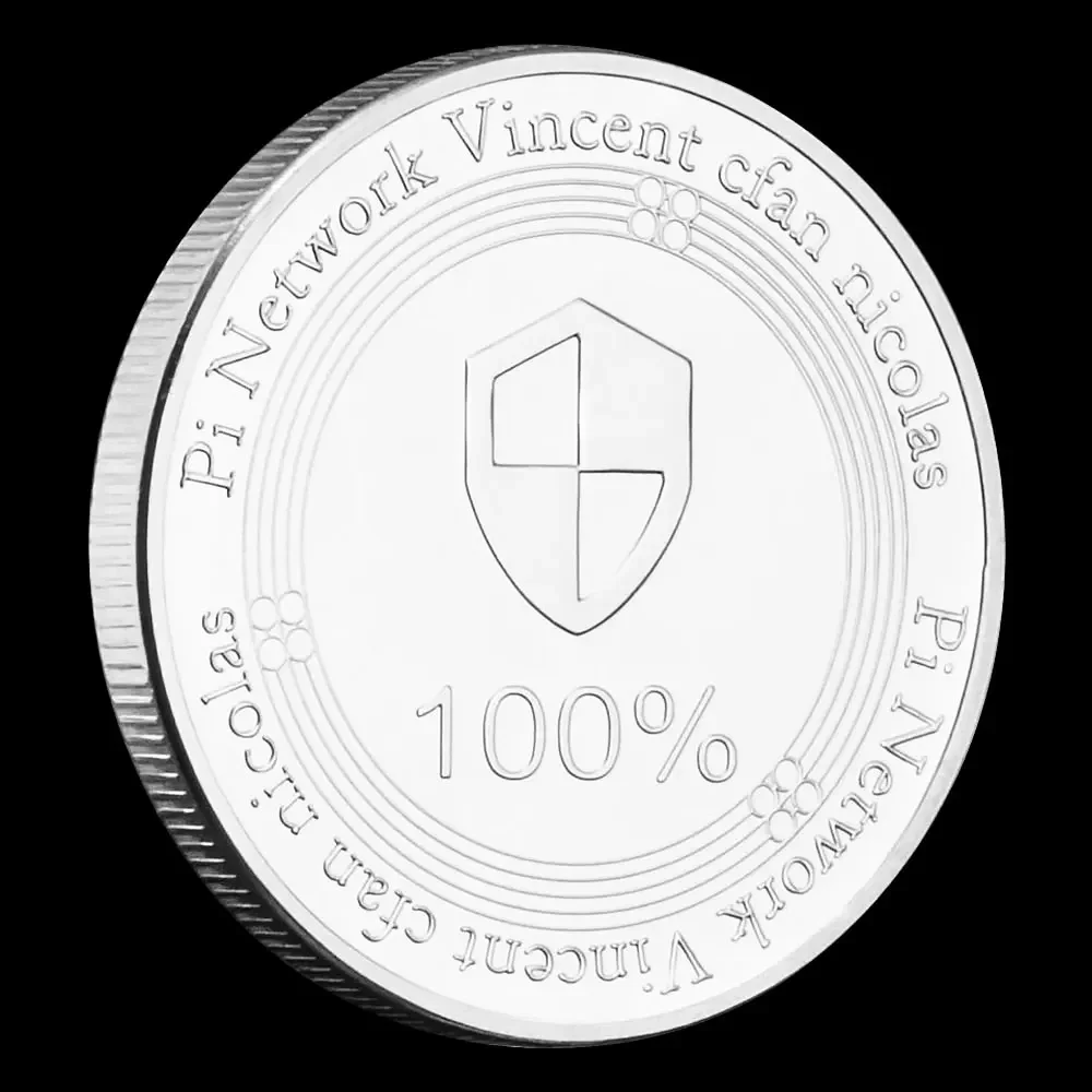 Pi Network Vincent Cfan Nicolas Silver Plated Souvenir Coin Crypto Collectible Coin Collection Art