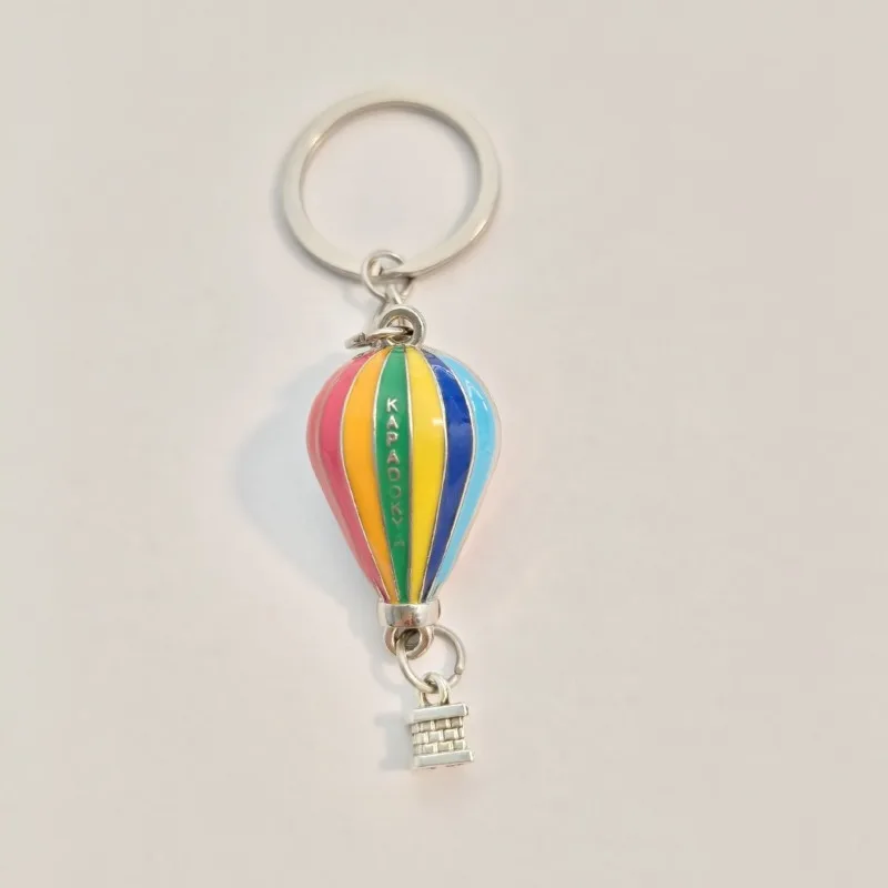 Hot Air Balloon Keychain Cloud Key Ring Enamel Key Chains For Women Men Handbag Accessorie DIY Handmade Jewelry Gifts