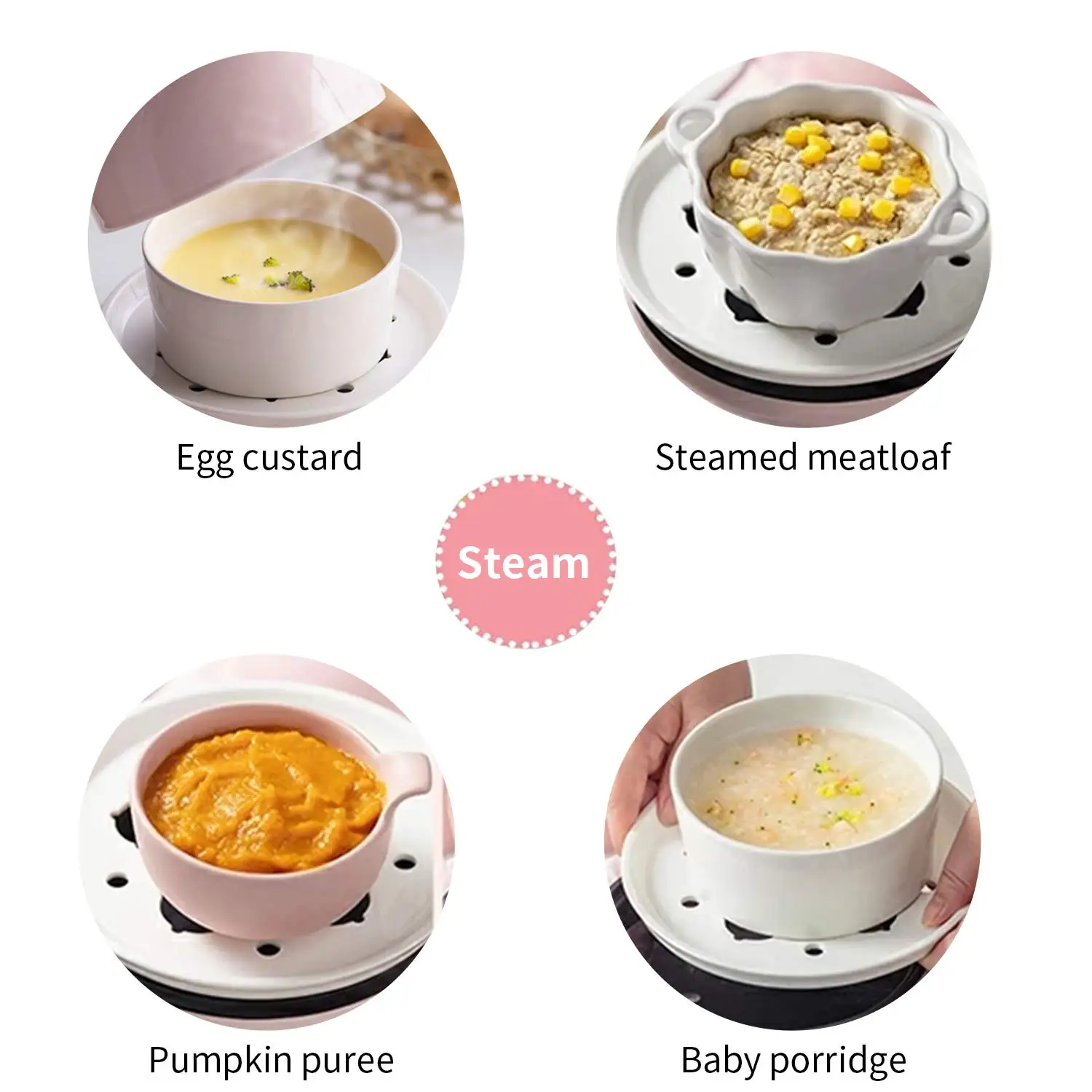 Bear ZDQ-B05C1 cuociuova multifunzione rapido, con funzione di spegnimento automatico del vapore e della frittura, caldaia per uova a cremagliera in ceramica