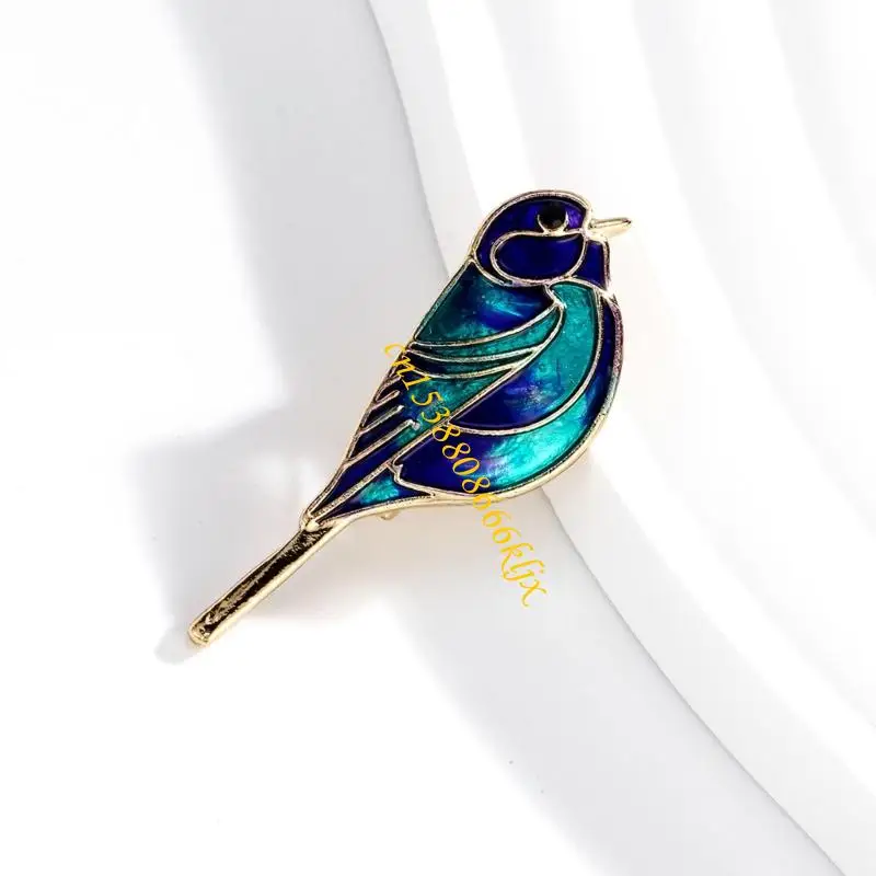 بروش على شكل طائر من خليط معدني متلألئ مع أحجار الراين الممتازة، لمسة نهائية مقاومة للماء، ملابس مريحة للاستخدام اليومي أو 066C