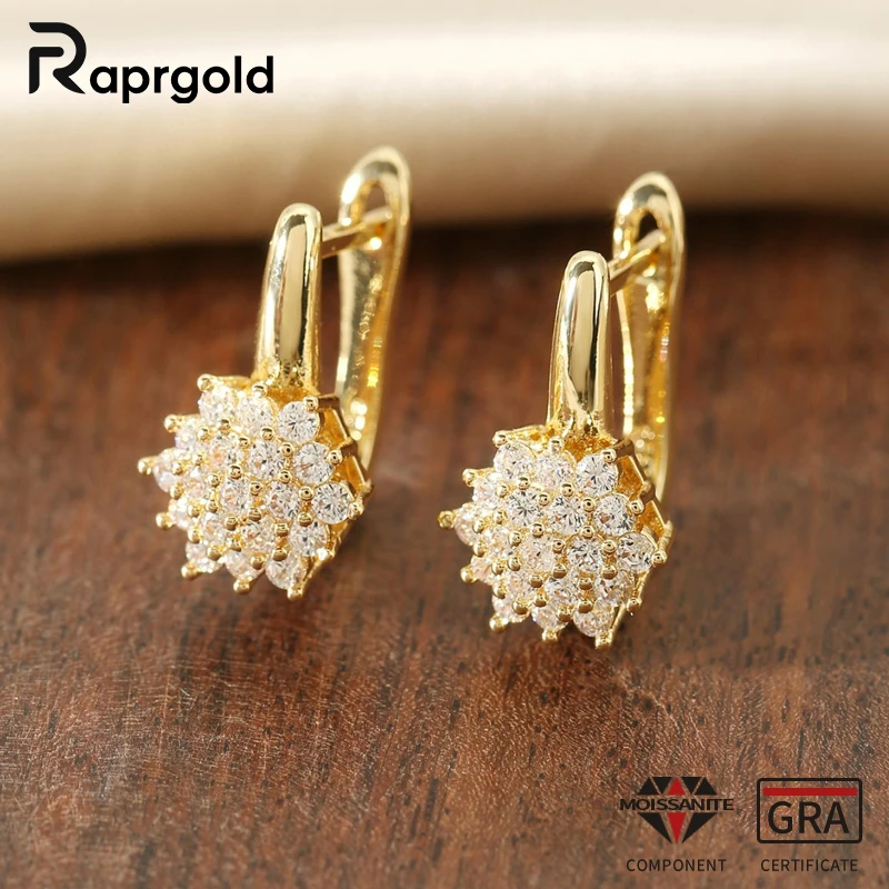 RAPRGOLD1.6mm Moissanite Brilliant Clip Hoop Earrings for Women 14K Gold Filled Dainty Fine Jewelry Gifts with GRA Certificate