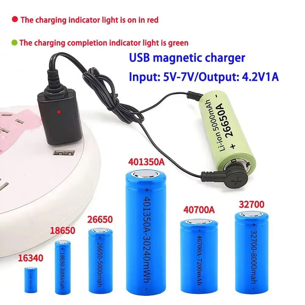 1 Stück Magnetisches Lithium-Batterieladegerät Universelles USB-Batterieladekabel 3,7V 4,2V USB Magnetisches Ladegerät