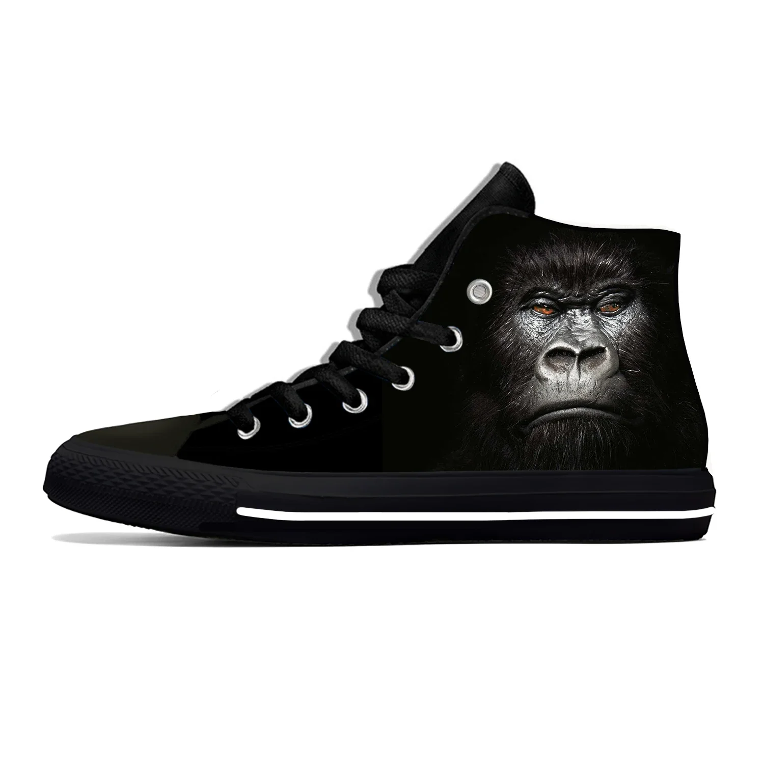 Funny Monkey Gorilla Pattern Lightweight Cloth 3D Print Hot Fashion High Top Canvas Shoes Mens Womens Casual Breathable Sneakers