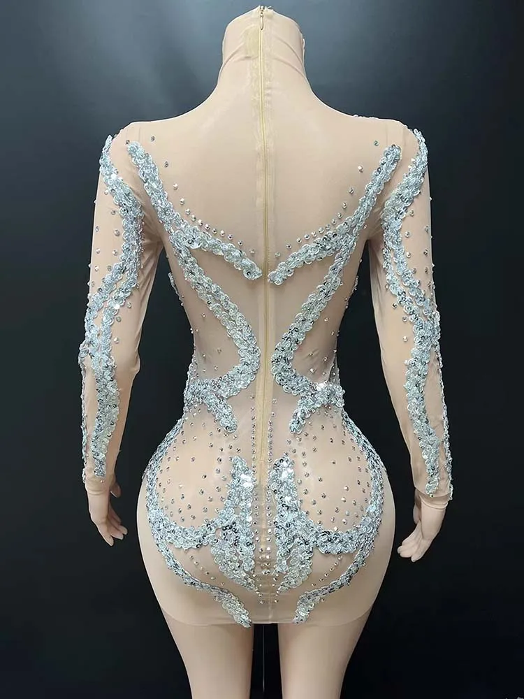 Hoge kwaliteit strass pailletten sexy elastische wikkelrok 2025, nieuwe modieuze aangepaste dameskleding