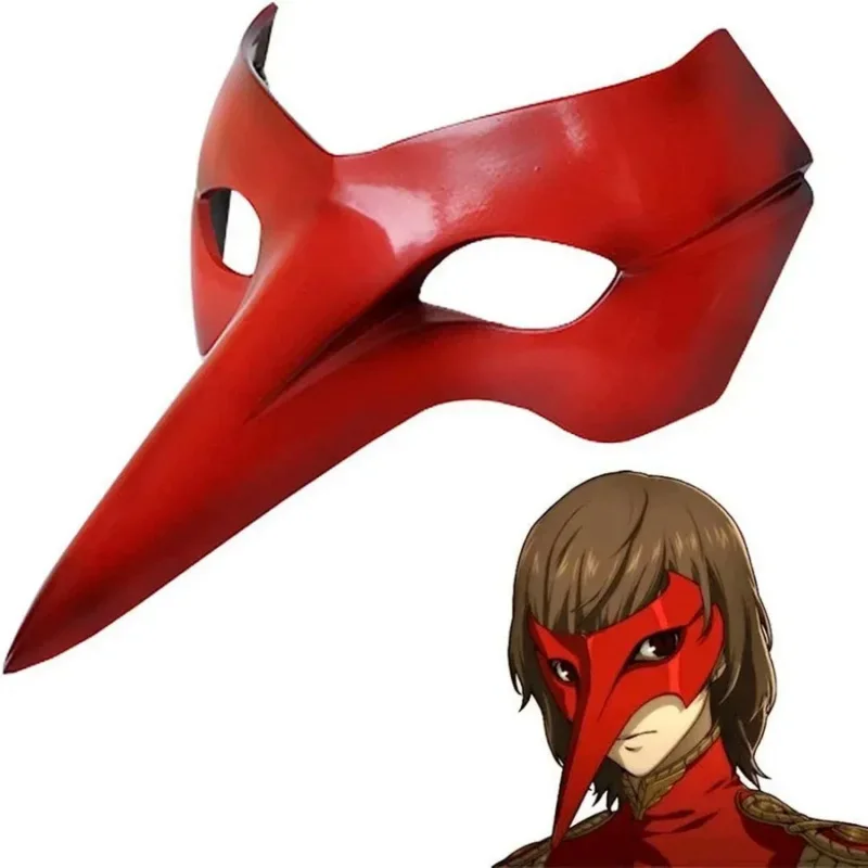 Goro Akechi Mask Cosplay Anime Persona 5 Role Crow Half Face Helmet Resin Headwear Halloween Masquerade Party Costume Prop MN10