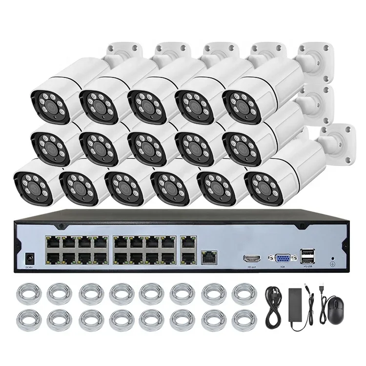 Fuvision Outdoor Bullet Wire POE Sistemi CCTV Kit 4mp Ip Poe Smart Home Videocamera di sicurezza Cam Set Sistema di sorveglianza