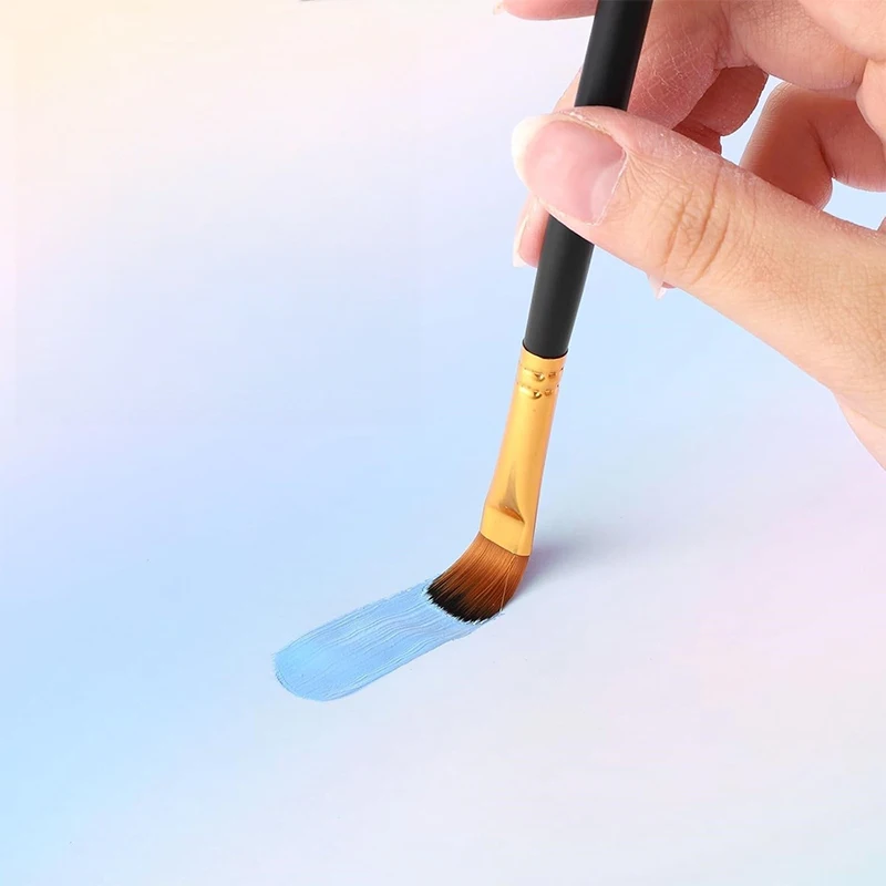 12pcs Nylon Bristle Brush Set, Nylon Flat Brushes Watercolor Brushes Oil Paint Brushes For Artists Amateur Acrylic Painting