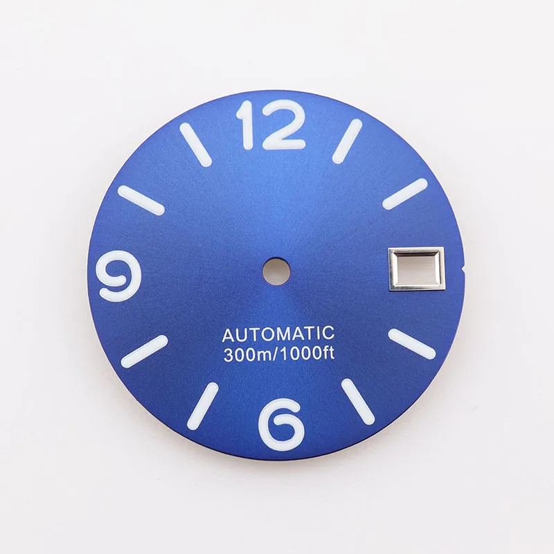 

28.5mm No Logo Blue Sunburst NH35 Watch Dial for Seiko Mod NH35 Automatic Movement Mens Watch Build Repair Parts