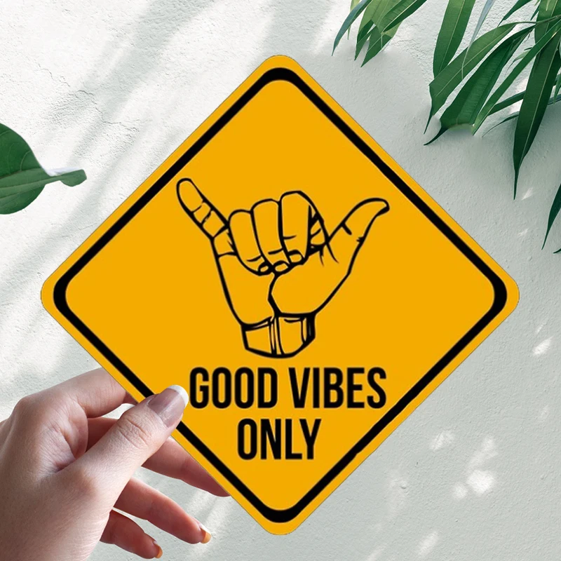 Cool Shaka Good Vibes Only Car Stickers Motorcycle Vinyl Decal Waterproof Windshield Auto Accessories #S90258