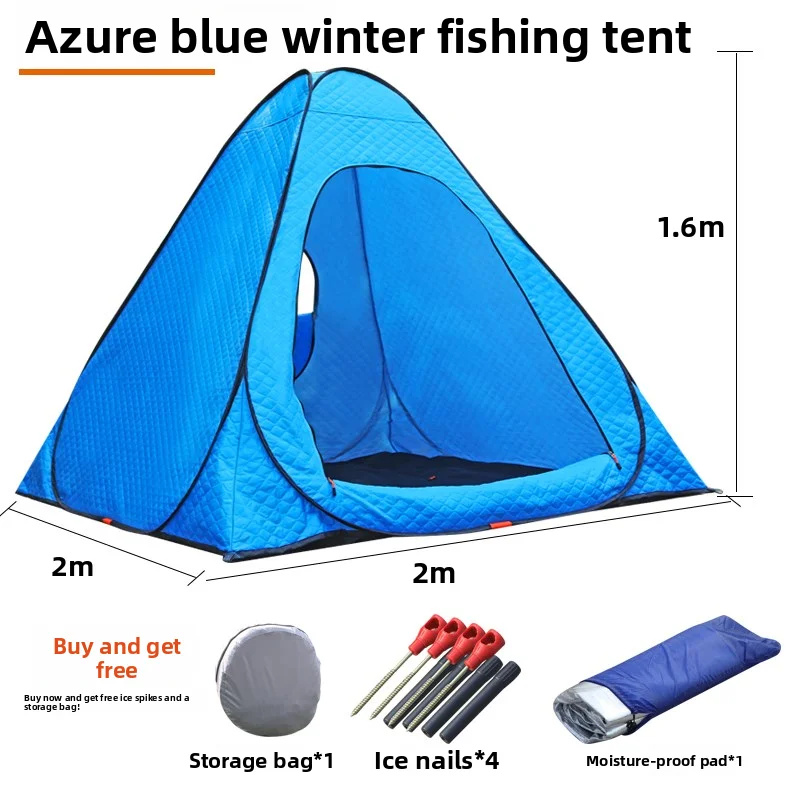 Automatic Ice Fishing Tent Pop Up Winter Fishing Cotton Shelter, No Setup Warm Coldproof Thickened for Camping Outdoor Gear