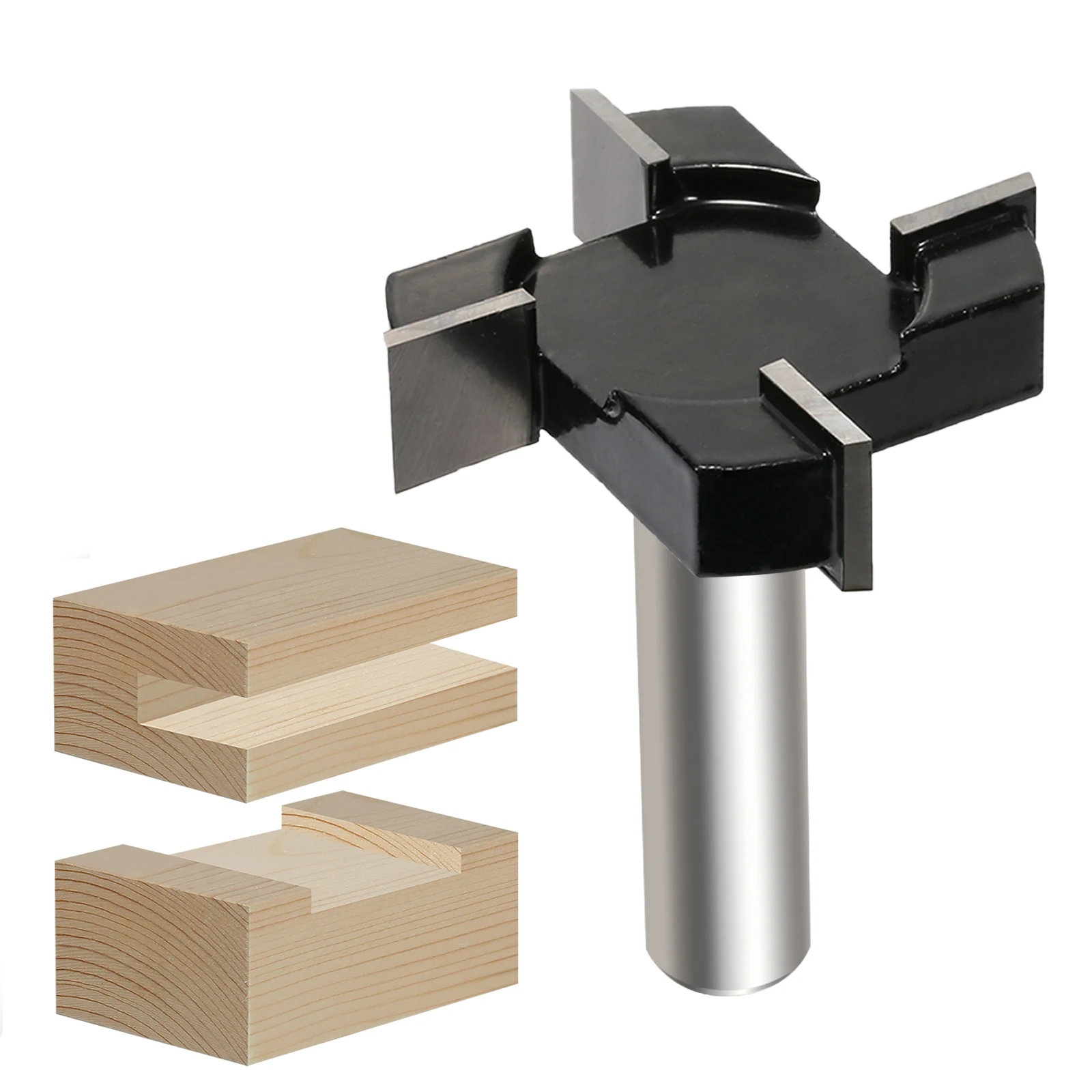 

4PCS 4 Carbide Teeth CNC Spoilboard Surfacing Router Bit 1/2inch 12.7mm Shank Carbide End Mill Slab Flattening Wood Planing Bit