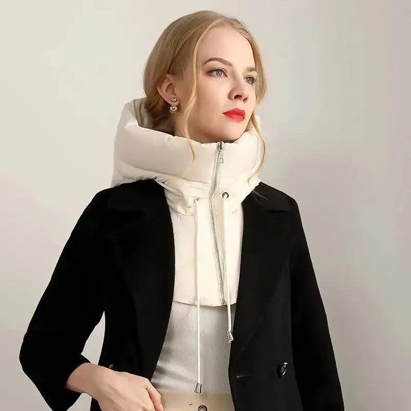 Down cold hat warm with coat fake collar hat thickened windproof outdoor cycling men's and women's toe hat
