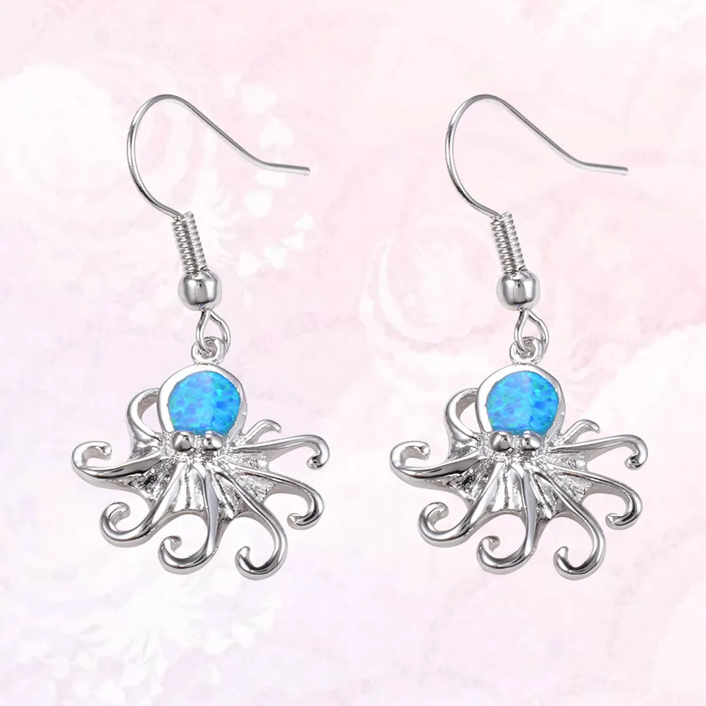 1Pair Earrings Squid Shape Lightweight Hypoallergenic Fashion Eardrops for Sensitive Ears Elegant Party Wedding Gift