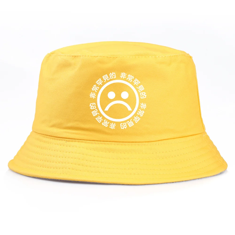 Unisex Sad Boy Bucket Hat Hip Hop Panama Caps Sad Emotion Summer Sun Visor Hats Cry Face Print Cap Fisherman Hats Personalized