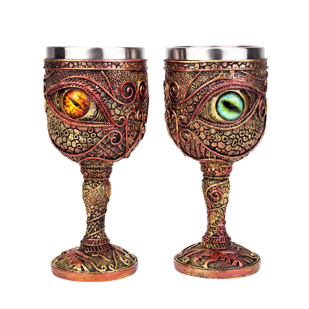 عين التنين كأس الفولاذ المقاوم للصدأ والراتنج كأس للنبيذ أفضل صديق ديرثداي الهدايا بار درينكوير الخيال السبورة #3