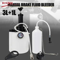 3L Manual Car Brake Bleeder with 1L Waste Oil Bottle Automotive Oil Change Pump Syringe Professional Car Fluid Exchanger Kit