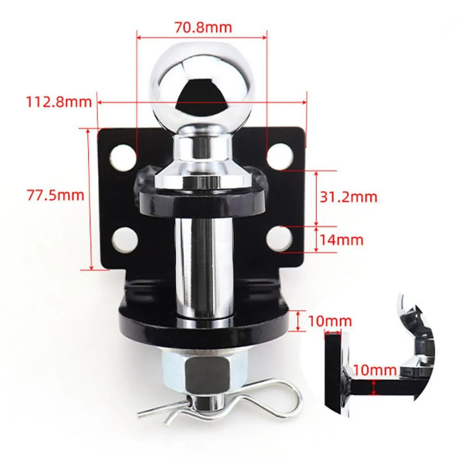 

Reliable Steel Shackle Hitch Receptor Trailer Hook Pin Heavy Duty Multi Function Towing for RV Caravan Tractor