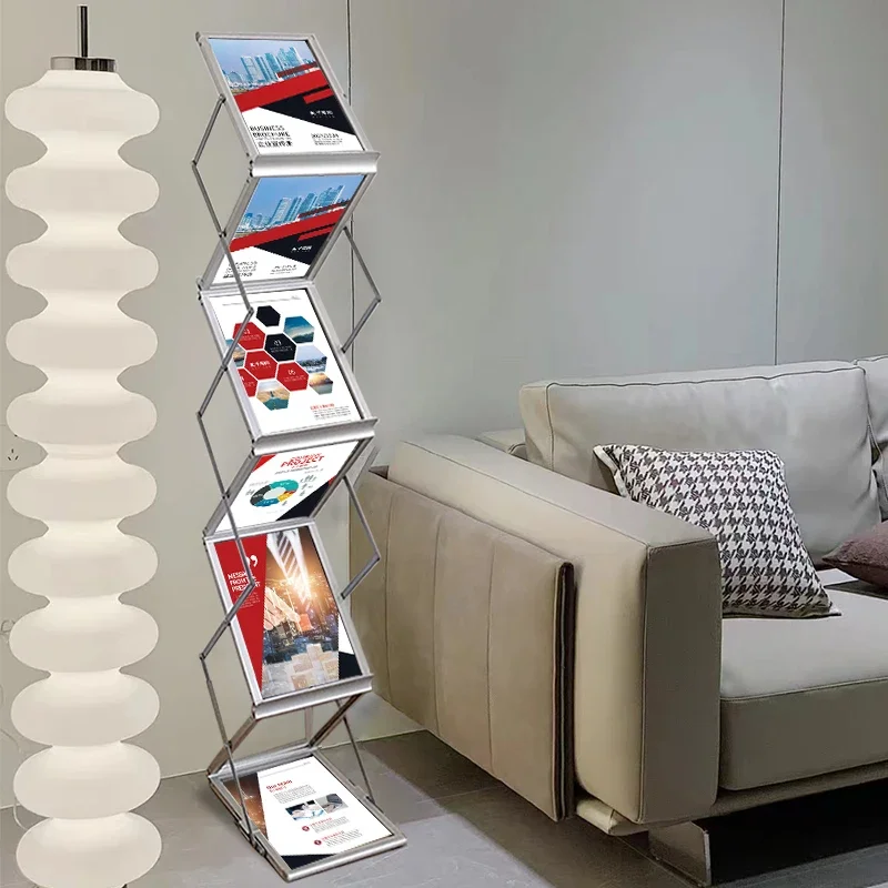 Folding Magazine Rack, Enterprise Product Brochure Display Stand, Office Home Store, Book Storage Rack