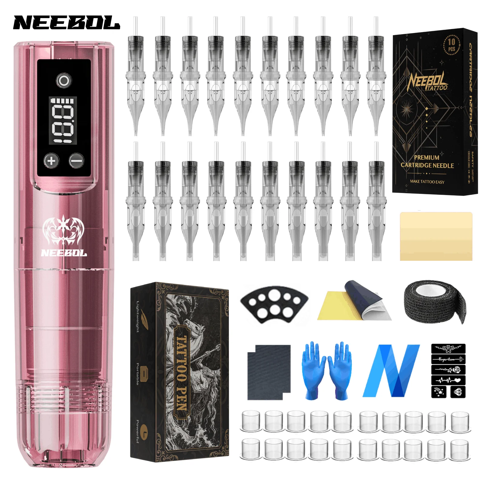 

Набор для татуировки Neebol, набор горячих тату-ручек для перманентного макияжа, набор тату-машин, беспроводной источник питания для татуировки, набор тату-пистолетов, подарок