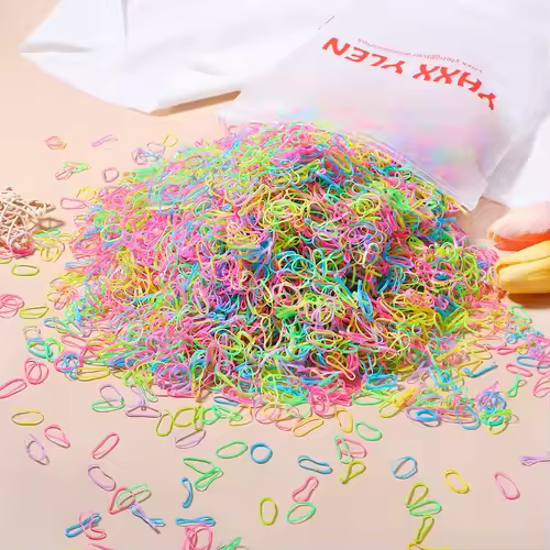 500/1000 Baby Girls Colourful Disposable Rubber Band Hair Ties Headband Toddler Ponytail Holder Bands  Babe Hair Accessories - Image 20