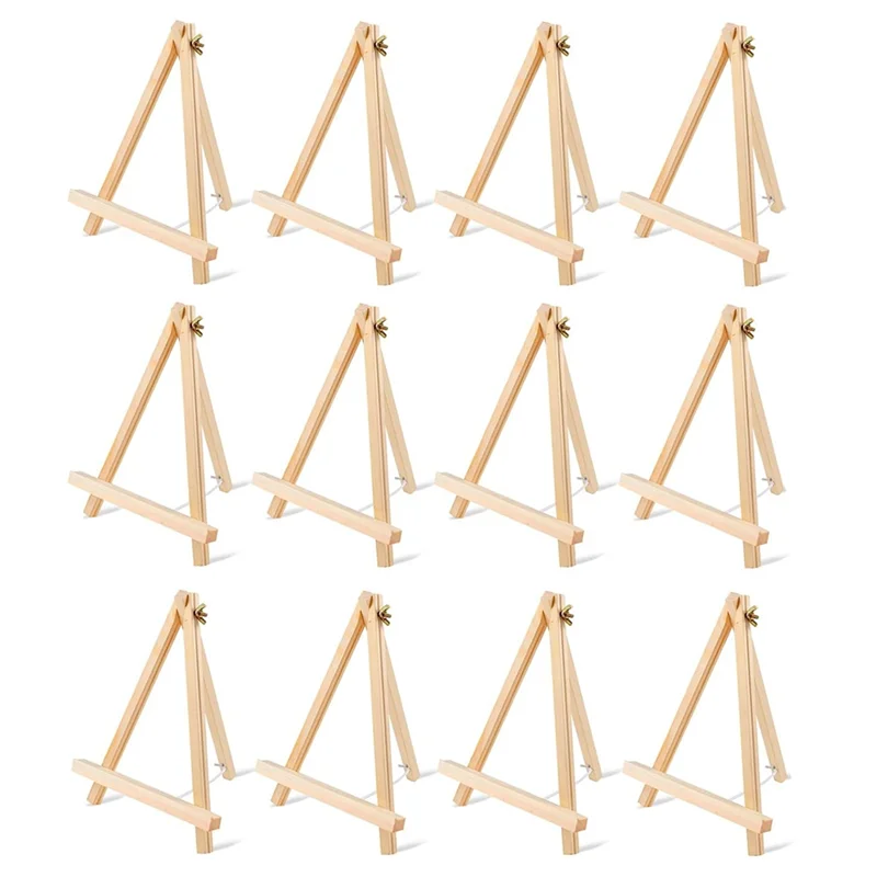 

12PCS Wood Easels, Tabletop Easels, Art Craft Painting Easel Stand