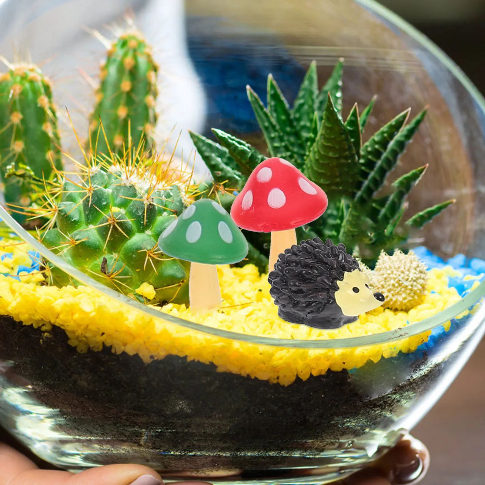 Resin Decorations Miniature Gardens L Hedgehog Adornments Outdoor Garden Micro L scaping Animal Statue Sculpture Scene