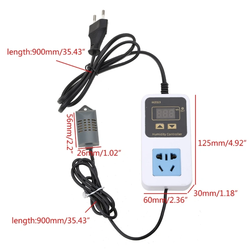 X37E Upgraded Humidity Controller Hygrostats Humidistat Humidity Control Switch Socket 10A 00%~99%RH 110V~220V Easy Operation