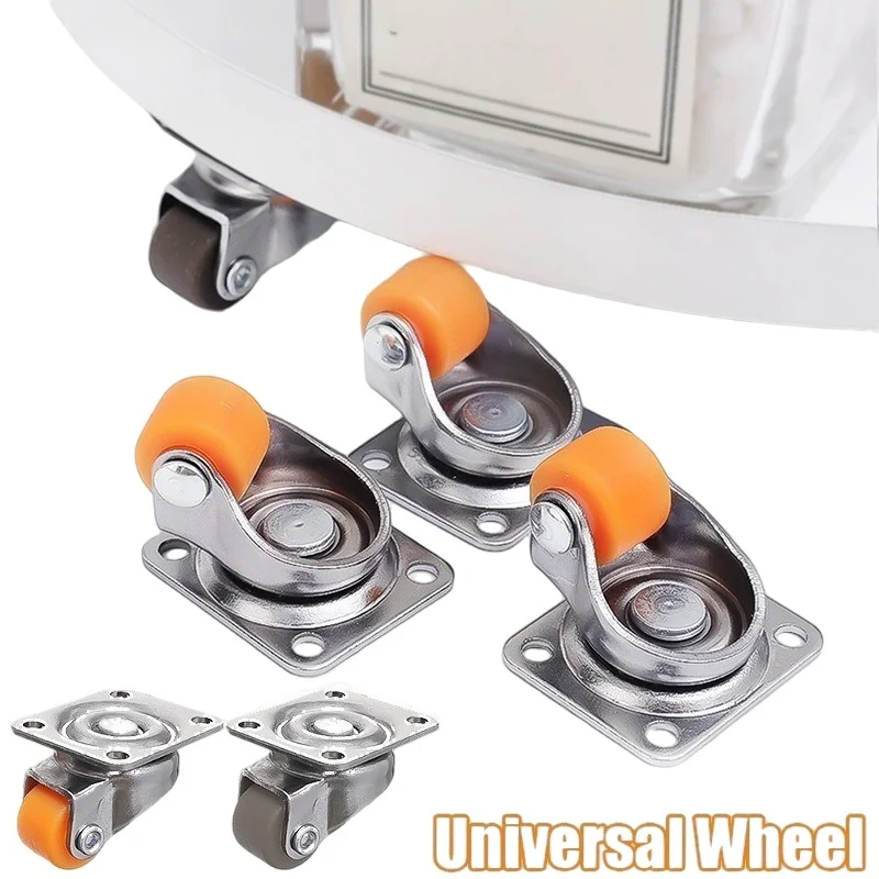 4/8pcs Universal Mini Swivel Wheel Caster,Furniture Linear Wheels,Low Profile Rigid Caster Wheels,0.5 Inch 360° Rotation Pulley