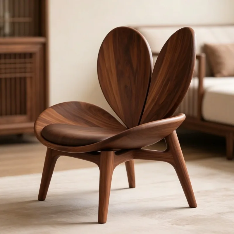 Creative light luxury lotus shape leisure chair medieval living room single sofa chair