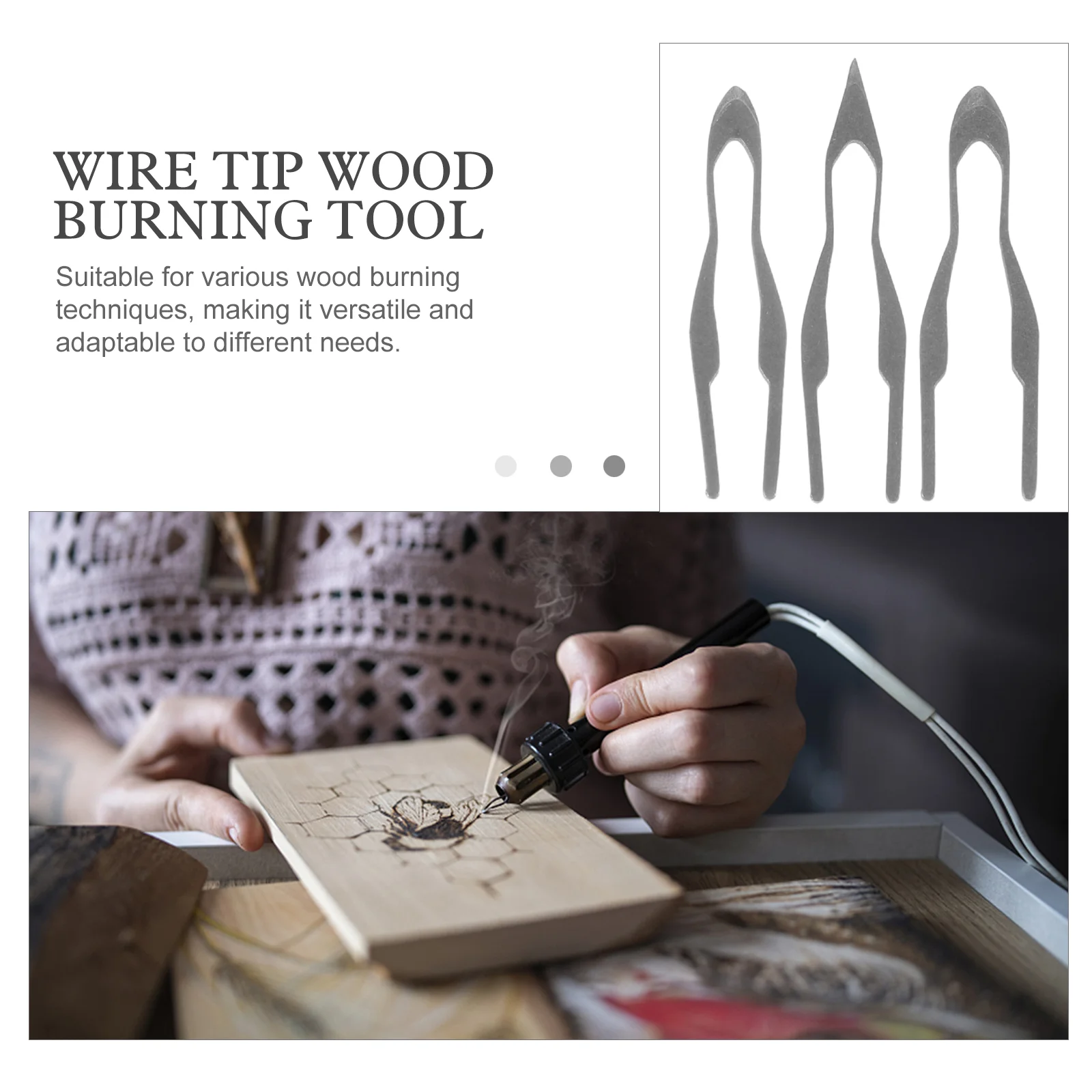 3 Pcs Pyrograph Pen Tip Wood Burning Tool Tips Pyrography Replacement Wire Burner Nibs Kit