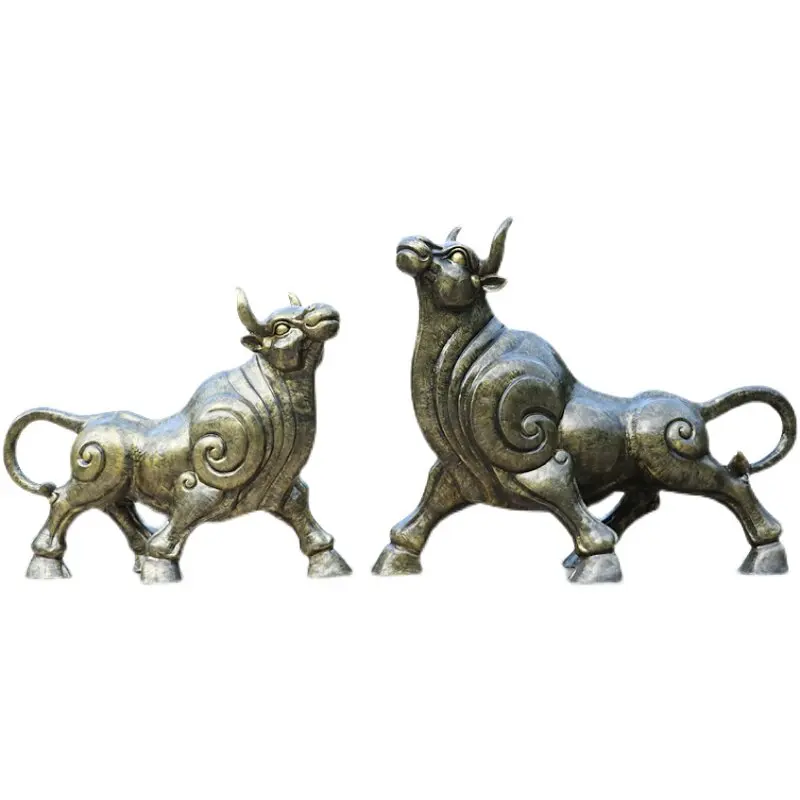 %*f Modern Outdoor Handmade Customizable Fiberglass Sculpture Baby Cow Animal Imitation Bronze Large Ornament