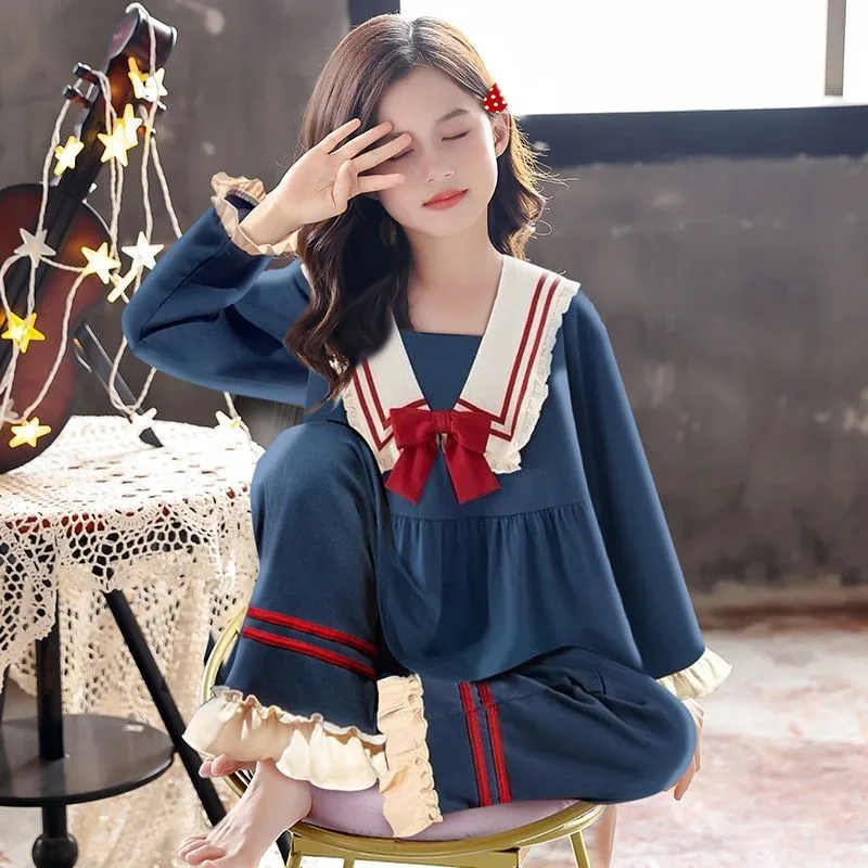 

Новинка 2023 года, дышащие пижамы с длинными рукавами для девочек, детский весенне-осенний пижамный комплект, топ и штаны для девочек, комплект одежды из 2 предметов LI912