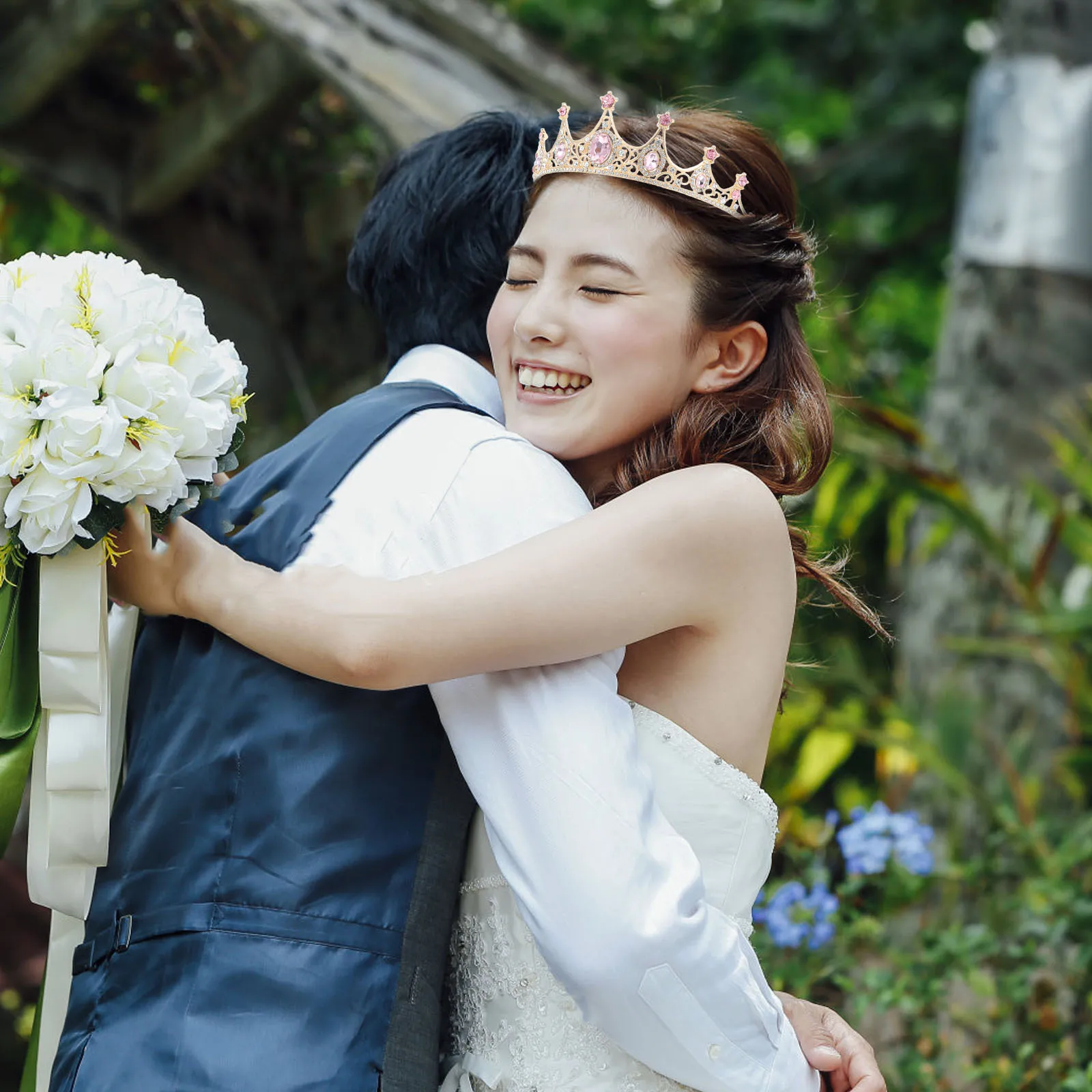 

1pcs Baroque Crown For Women Rhinestone Inlaid Alloy Bridal Tiara Headband Elegant Wedding Party Accessory Pageant Crown Decor