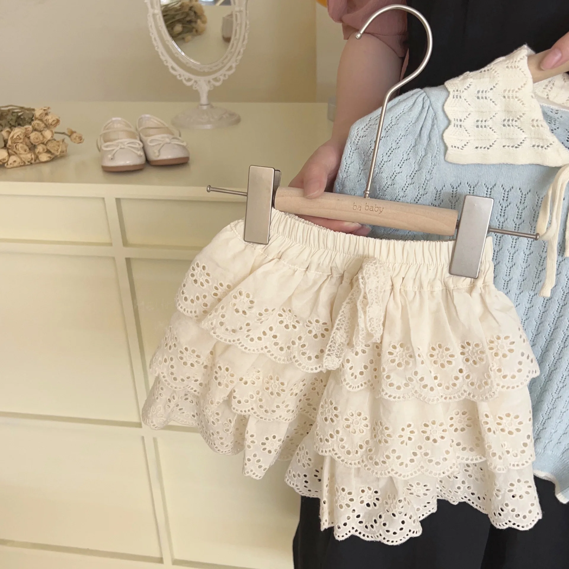 Summer Girls Set 2024 Princess Lace Children\'s Sets Toddler Baby Girl Clothes Girls T-shirt Skirt 2Pcs Set Korea Style