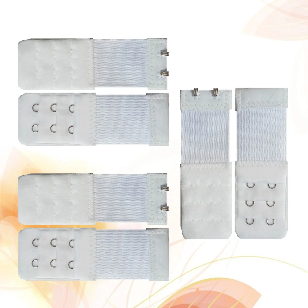 

6Pcs Bra Extender Back Closure Extension Buckle 3 Rows 2 Hooks White Comfortable Elastic Strap for Pregnancy Weight Gain Women