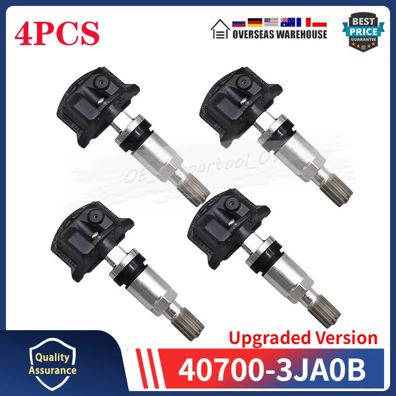 

4PCS 433MHZ TPMS Car Tire Pressure Sensor Upgrad 40700-3JA0B 40700-3JA0A For Nissan Murano Pathfinder Infiniti Q50 Q60 Q70 QX56