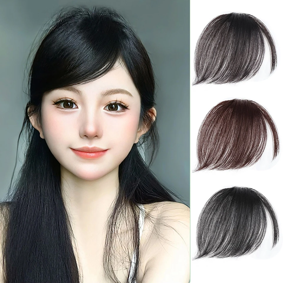 

EASTSECRET Oblique Bangs Wig Natural Forehead Partial Air Bangs Wig Female Invisible Seamless Fake Bangs