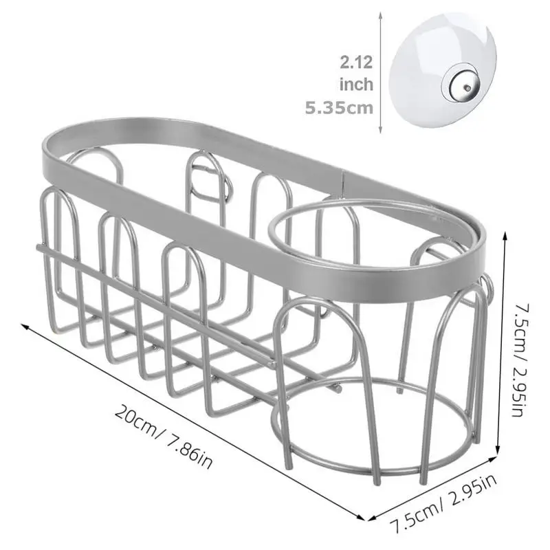 Sponge Drain Rack No Punch Removable Suction Cup Sponge Brush Holder Organizer Storage Holder Utensil Drying Rack For Bathroom