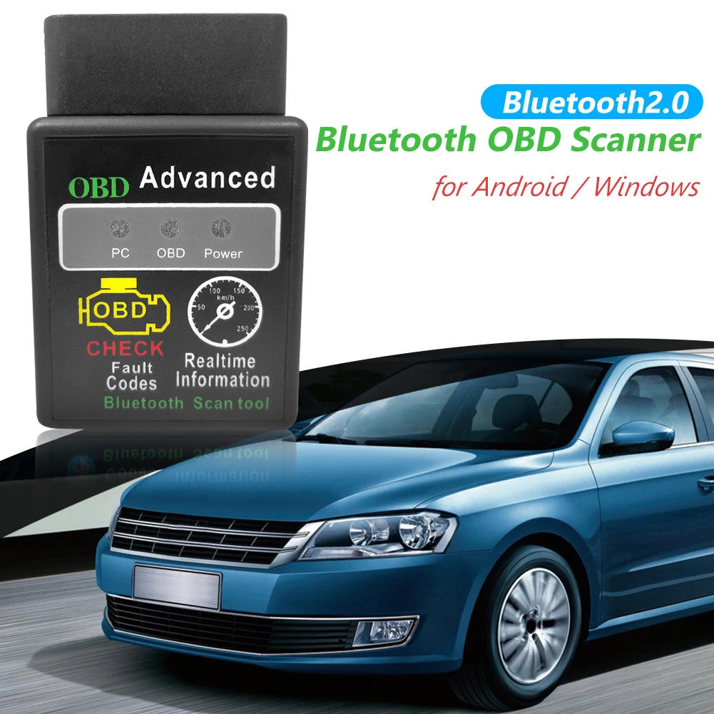 OBD2 HH OBD ELM327 V2.1 outil de Diagnostic automatique de voiture, Scanner de moteur, compatible avec Bluetooth, CAN BUS, adaptateur d\'interface