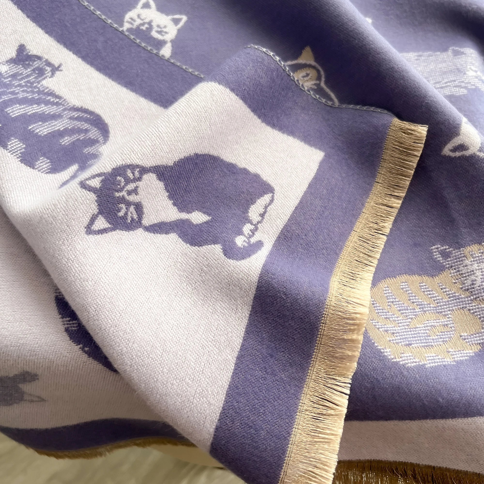 Frauen Neueste Tier Jacquard Katze Schal Imitation Kaschmir Weiche Warme Fransen Schal Herbst Winter Kältebeständig Winddicht Decke 2025 – Detail 20
