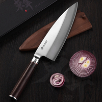 Deba Knife With Wood Cover Single-Edged Blade Sharp Cleaver Sashimi Sushi Filleting Fish Japanese Kitchen Knives Wenge Handle