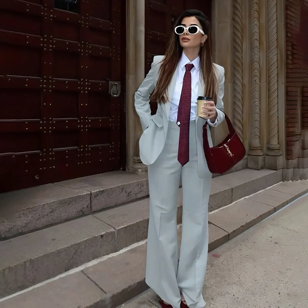 

2025 Новый стиль, модные женские костюмы, комплект из 2 предметов, куртка, брюки, роскошная офисная женская одежда, формальный блейзер, комплект Conjuntos De Mujer
